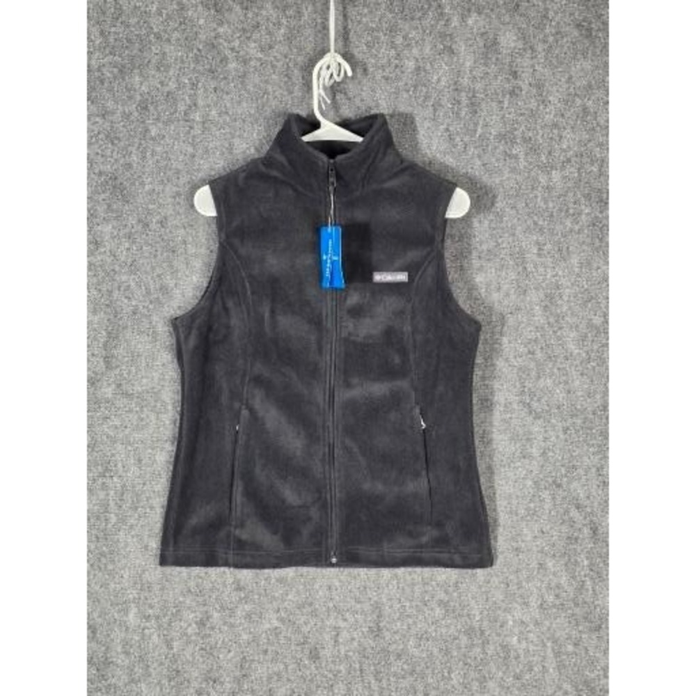 Columbia Benton Springs Vest Womens Size Medium Charcoal Fleece Full Zip Pockets